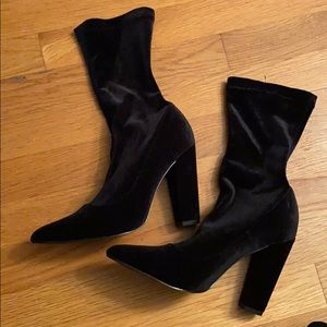 Velvet sock boots